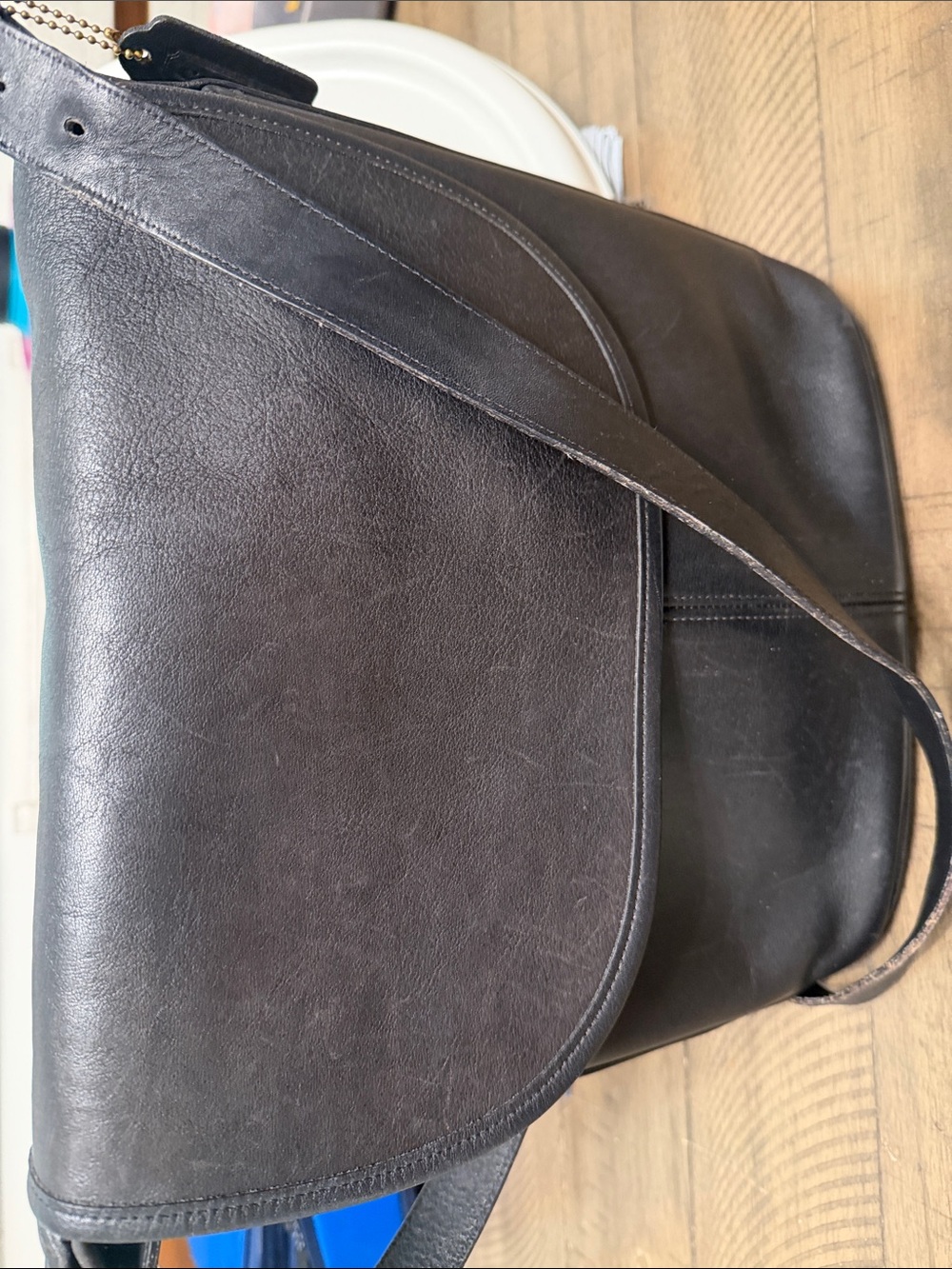 Vintage Coach Whitney Flap Bag Black Leather Shoulder or Crossbody Bag